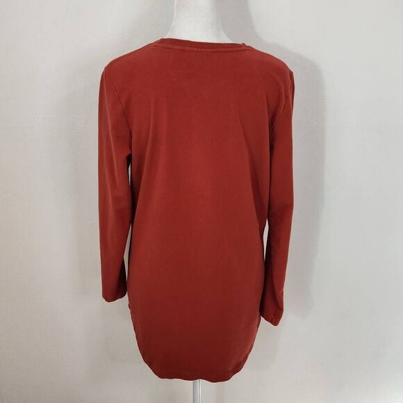 D&Co. Active Terry Tunic in Spice Red Size XS Petite Red Sweatshirt Pullover - Picture 5 of 8